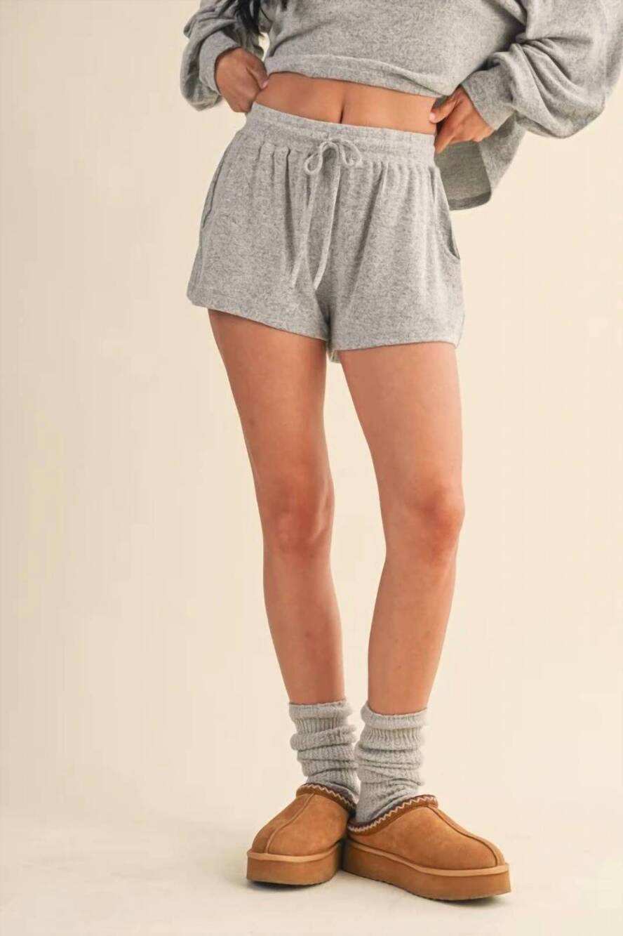 NEW KIMBERLY C jilly soft brushed hacci lounge shorts in grey